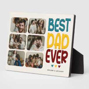 Retro Vibe 'Best Dad Ever' 6 Photo Collage Plaque