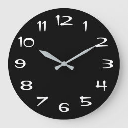 Retro Vibe Black and White Large Clock