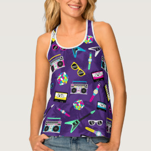 Retro Vibes 80s Palm Tree Design Tank Top