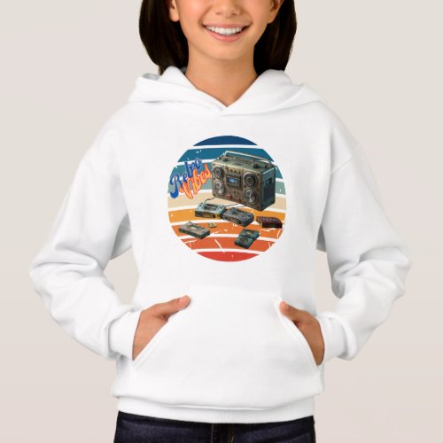 Retro Vibes Boomboxes and Cassette Tapes Hoodie