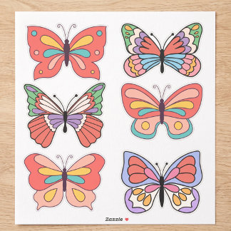 Retro Vibes Butterfly Custom-Cut Vinyl Stickers