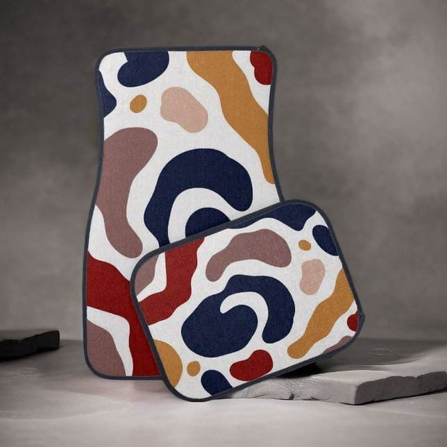 Retro Vibes - Colorful Abstract Patterns Car Floor Mat (Creator Uploaded)