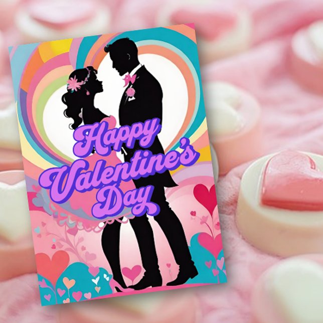 Retro vibes couple Happy Valentine’s Day card (Creator Uploaded)
