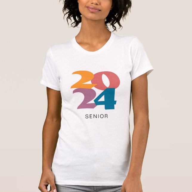 Retro Vibes Graduation 2024 Senior Personalized T-Shirt (Front)