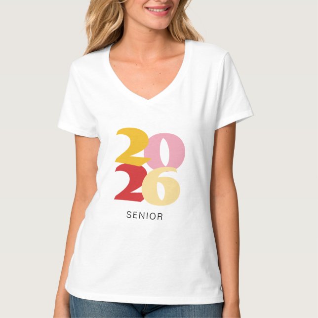 Retro Vibes Graduation 2024 Senior Personalized T-Shirt (Front)