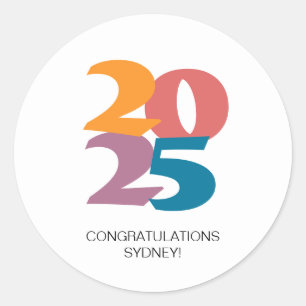 Retro Vibes Graduation Celebration Party Classic Round Sticker