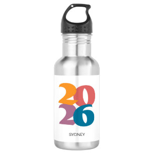 Retro Vibes Graduation Class of 2025 Stainless Steel Water Bottle