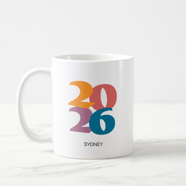 Retro Vibes Graduation Class of 2026 Coffee Mug (Left)