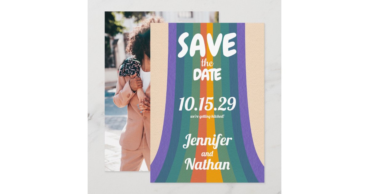 Retro Vibes Save The Date | Zazzle