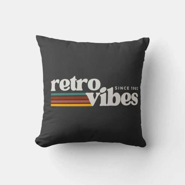 retro vibes  throw pillow (Front)