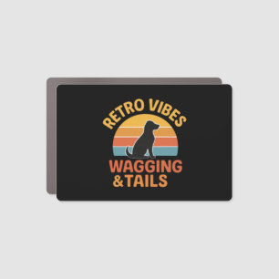 Retro Vibes, Wagging & Tails Car Magnet