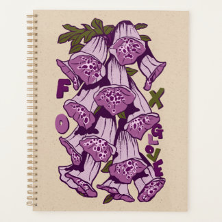 Retro Vibrant Foxglove Wildflower Planner