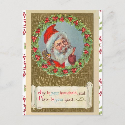Retro Victorian Christmas Santa Claus Postcard