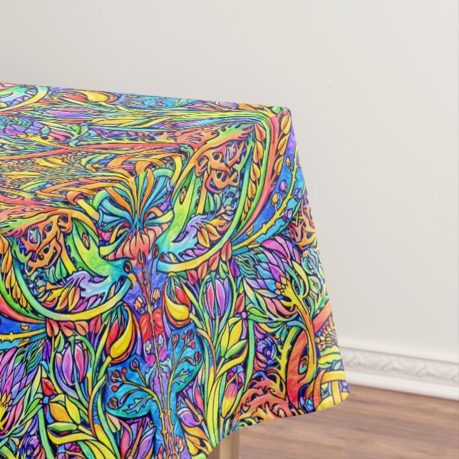 Retro Victorian Era Art Nouveau Ornament Pattern Tablecloth (In Situ)