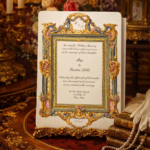 Retro Victorian Era Colorful Baroque Rococo Style Invitation