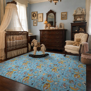 Retro Victorian Era Nursery Rhymes by Walter Crane Rug
