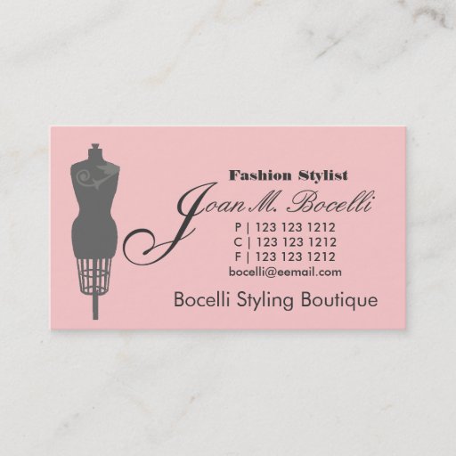 Customizable Victorian Mannequin Fashion Business Card Templates