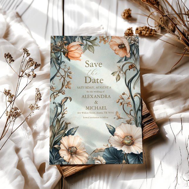 Retro Victorian Royal Floral Wedding  Save The Date (Creator Uploaded)