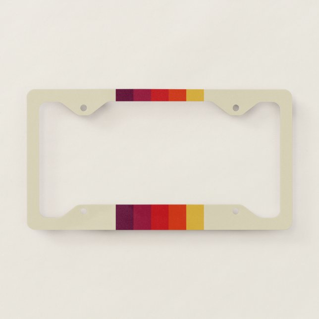 Retro video cassette stripes license plate frame (Front)