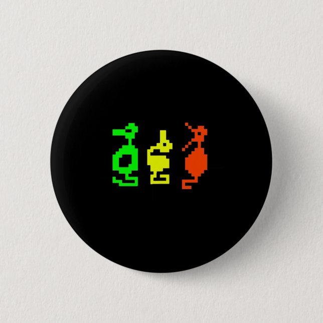 Retro Video Game 8-bit Adventure Dragon  Button (Front)