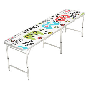 Retro Video Game Beer Pong Table