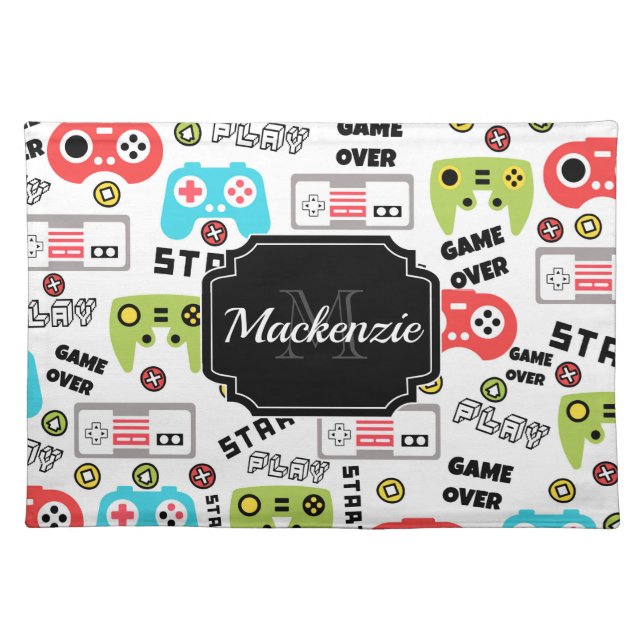 Retro Video Game Cloth Placemat (Front)