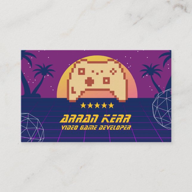 Retro Video Game Console Gaming Business Card (Front)