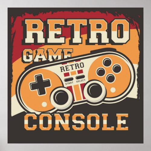 Retro Video Game Console Signage  Poster