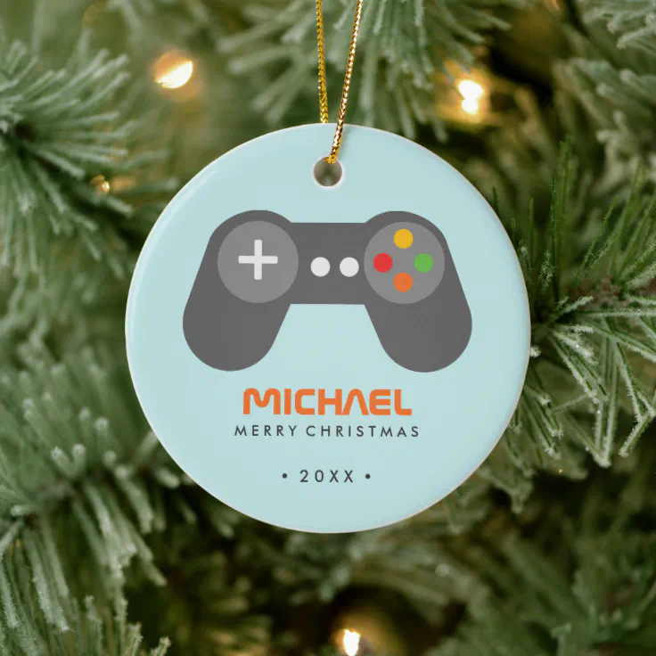 Retro Video Game Controller Christmas Ceramic Ornament Zazzle