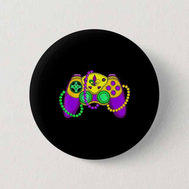 Retro Video Game Controller Hat Mardi Gras Gaming  Button (Front)