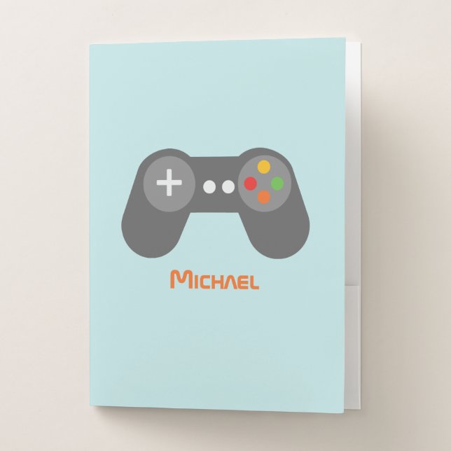 Retro Video Game Controller Pocket Folder (Front)