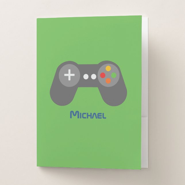 Retro Video Game Controller Pocket Folder (Front)