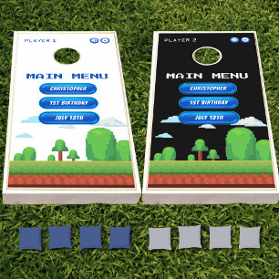 Retro Video Game Menu 1st Birthday Party