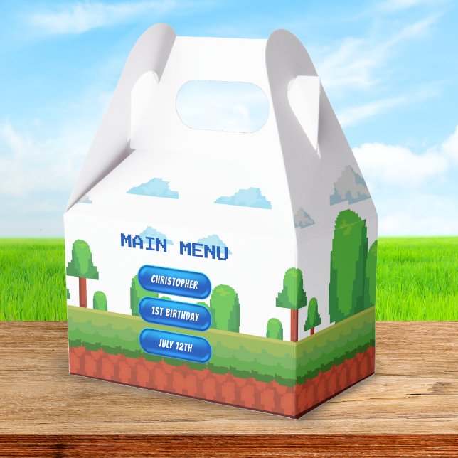 Retro Video Game Menu 1st Birthday Party Favor Boxes (Retro Video Game Menu 1st Birthday Party Favor Boxes
)