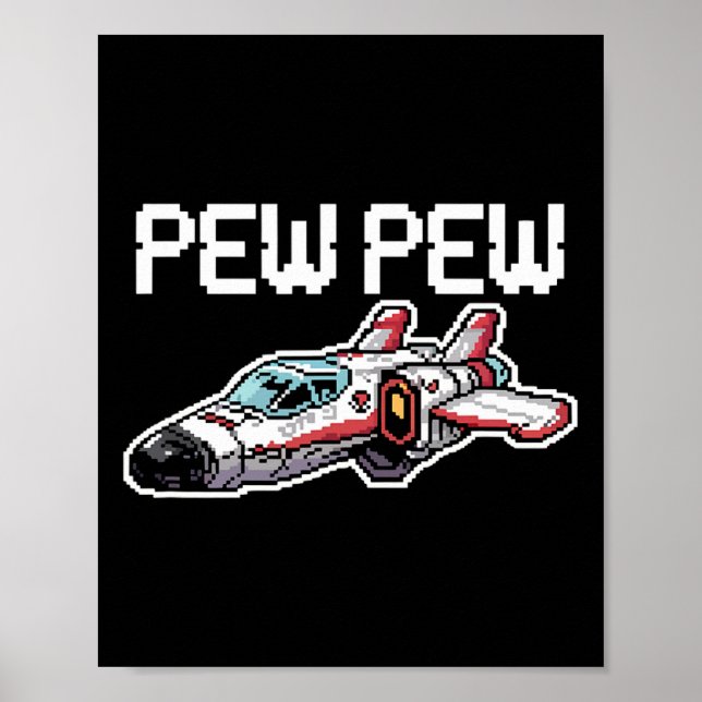 Retro Video Game Ship Arcade Funny Nostalgia Gamer Poster (Front)