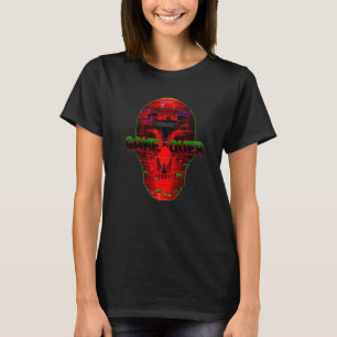 Retro Video Game Skull Game Over Glitch T-Shirt