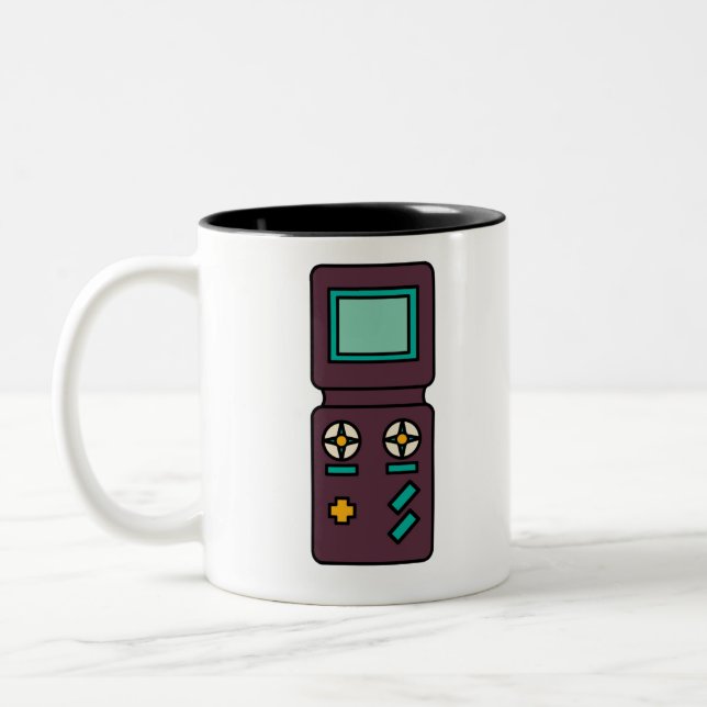 Retro Video Game Two-Tone Coffee Mug (Left)