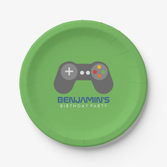 Retro Video Games Birthday Party Paper Plate