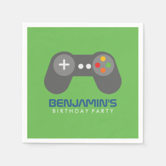 Retro Video Games Controller Birthday Paper Napkins