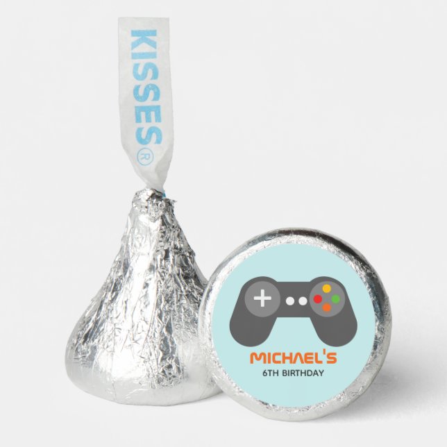 Retro Video Games Themed Kids Birthday Party  Hershey®'s Kisses® (Front)