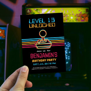 Retro Video Gaming Gamer Boy Birthday Invitation