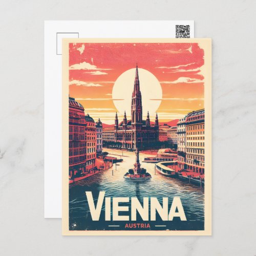 Retro Vienna city austria gifts  Postcard