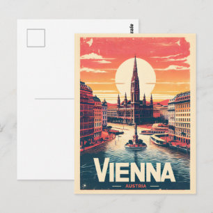 Retro Vienna city austria gifts Postcard
