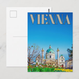 Retro Vienna city Austria skyline gifts Postcard