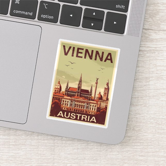 Retro Vienna city Austria skyline gifts  Sticker (Detail)