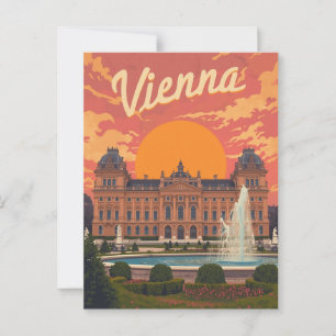 Retro Vienna Travel Postcard