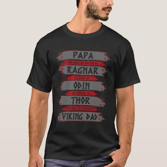 Retro Viking Father  Ragnar  Odin  Thor  Viking Da T-Shirt (Front)