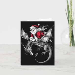 Retro Viking Pagan Christmas - Clic Santa Riding D Card