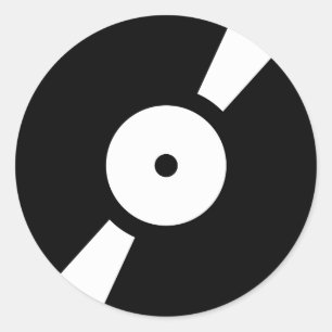 retro vinly record classic round sticker