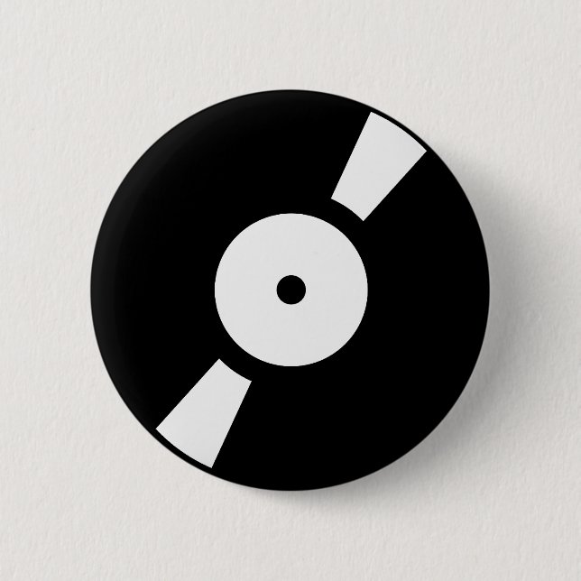 retro vinly record pinback button (Front)
